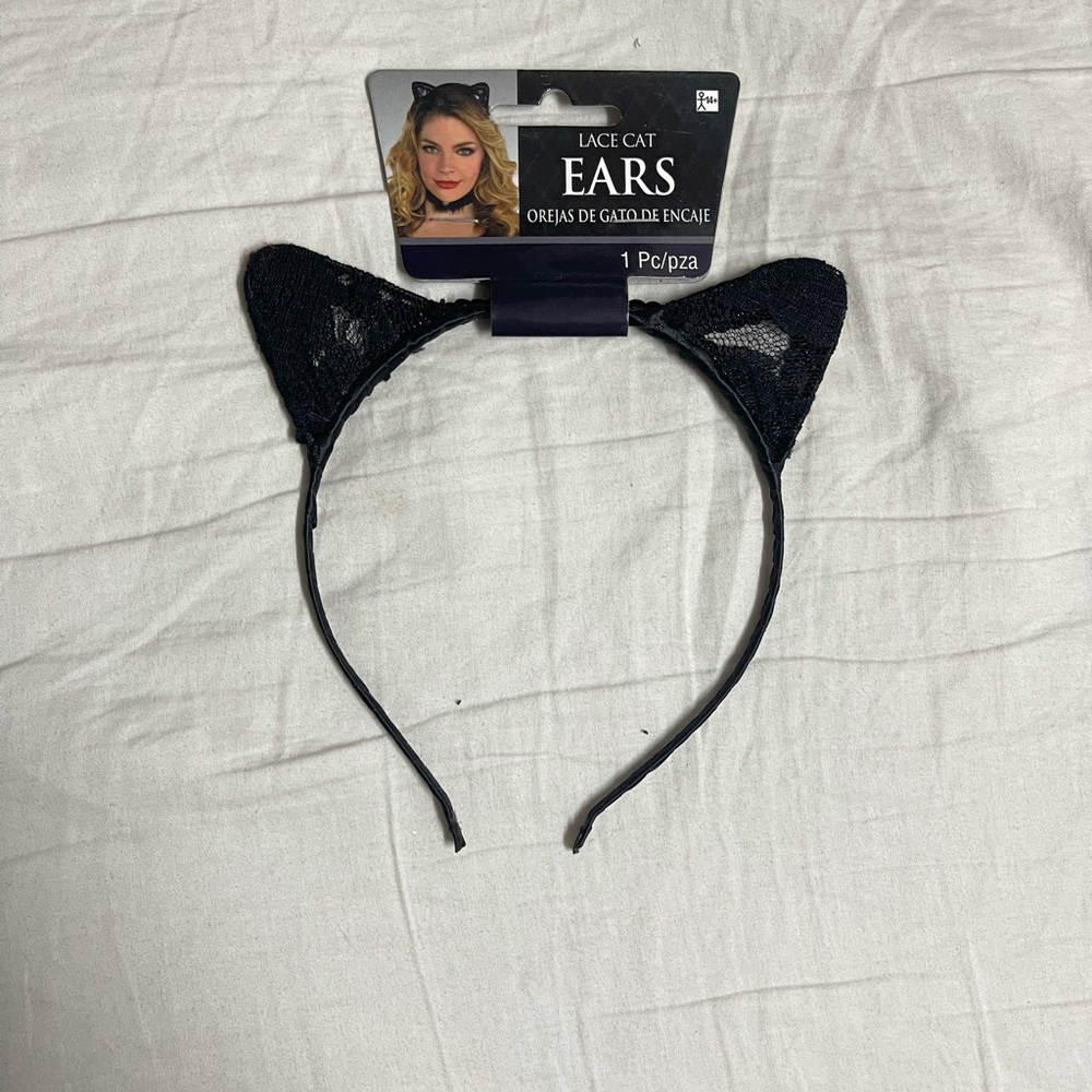 Cute Black Laced Cat Ear Headband